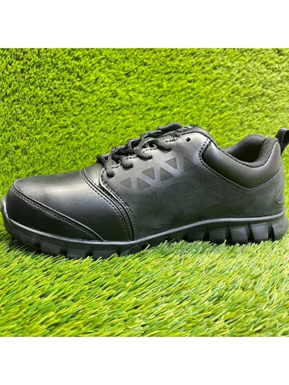 Reebok Sublite Cushion Mens Size 8.5E Black Gray Alloy Toe Safety Work Shoes